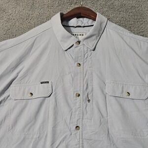 Poncho Western Button Down Fishing Shirt 3XL Blue Short Sleeve